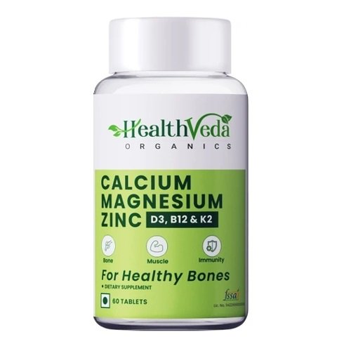 HEALTH VEDA Calcium, Magnesium, Zinc with Vitamin D3 & B12